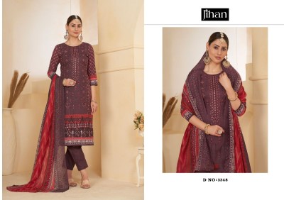 Jihan present scarlet lawn vol 3 pure lawn printed embroidered unstitched dress material catalogue at low rate salwar kameez catalogs