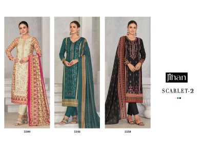 Jihan present scarlet lawn vol 2 designer pure lawn print with exclusive embroidered unstitched dress material at wholesale price salwar kameez catalogs