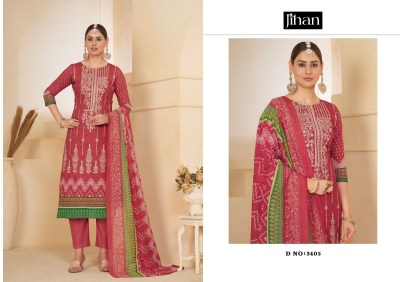 Jihan present scarlet lawn vol 3 pure lawn printed embroidered unstitched dress material catalogue at low rate salwar kameez catalogs