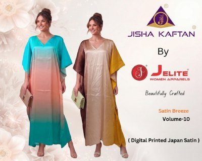 Jisha Kaftan Satin Breeze Vol-10 Digital Printed Japan Satin Kaftan Collection 