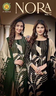 Jt Nora Vol 13 Dress Material Royan Fabric Catalogue pcs Wholesale Rate  dress material catalogs