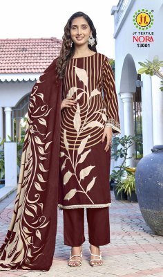 Jt Nora Vol 13 Dress Material Royan Fabric Catalogue pcs Wholesale Rate  dress material catalogs