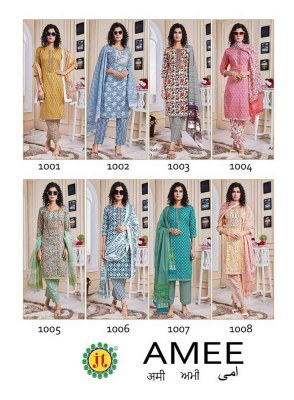 Jt amee pure lawn cotton printed Kurti pants with dupatta set catalogue wholesaler in India  kurtis catalogs