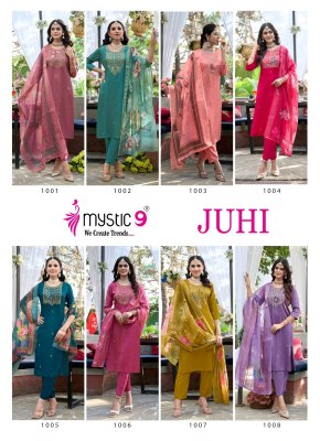 Juhi vol 1 by Mystic 9 Premium Quality Gajji Silk embroidered readymade suit catalogue at affordable rate readymade suit catalogs