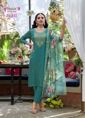 Juhi vol 1 by Mystic 9 Premium Quality Gajji Silk embroidered readymade suit catalogue at affordable rate readymade suit catalogs