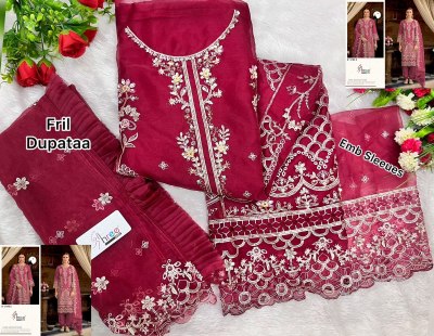 K 5195 by Shree fab Heavy Organza embroidered khatli work dress material at low rate salwar kameez catalogs
