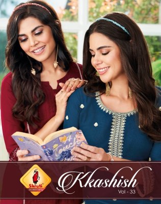 K Kashish vol 33 by Shruti suit Designer Pure cotton Linen kurti catalogue at affordable rate kurtis catalogs