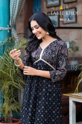 K by label khoj a line alia kurti with heavy reyon foil print kurti catalog at wholesale price kurtis catalogs