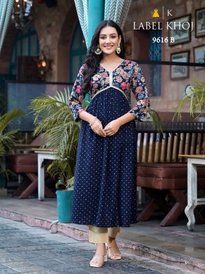 K by label khoj a line alia kurti with heavy reyon foil print kurti catalog at wholesale price kurtis catalogs
