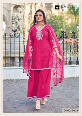  KADLEE GORI  Viscose Crep Thread   Handwork Viscose Crep Organza with Thread work  fancy palazzo suit collection wholesale rate   readymade suit catalogs