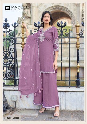  KADLEE GORI  Viscose Crep Thread   Handwork Viscose Crep Organza with Thread work  fancy palazzo suit collection wholesale rate   readymade suit catalogs