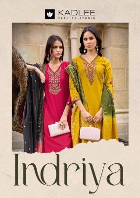 KADLEE Indriya Design 6 Heavy Rayon Thread & Handwork 3-Piece Suit 