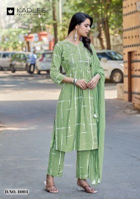 KADLEE RimZim Rayon Printed Kurti Pant with Chiffon Dupatta kurti pant with dupatta Catalogs