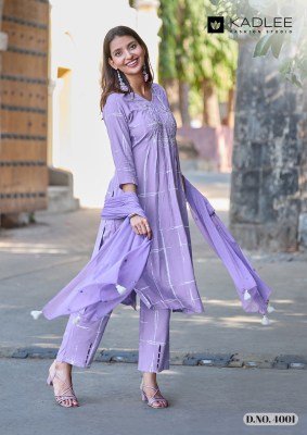 KADLEE RimZim Rayon Printed Kurti Pant with Chiffon Dupatta kurti pant with dupatta Catalogs