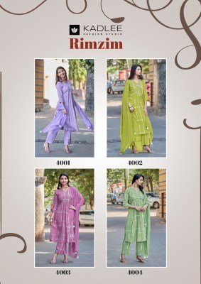 KADLEE RimZim Rayon Printed Kurti Pant with Chiffon Dupatta kurti pant with dupatta Catalogs