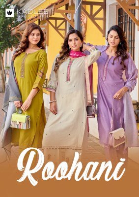 KADLEE Roohani Rayon Handwork and Thread Work 3-Piece Suit Set 
