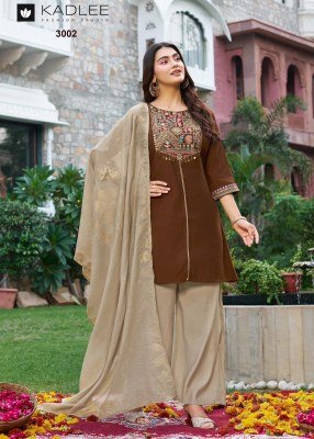 KADLEE TARNIKA – Roman Silk Suit with Dupatta Fancy Palazzo suit catalogue