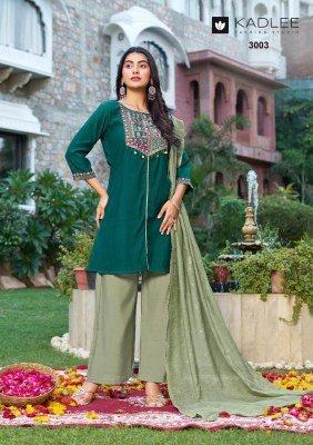 KADLEE TARNIKA – Roman Silk Suit with Dupatta Fancy Palazzo suit catalogue