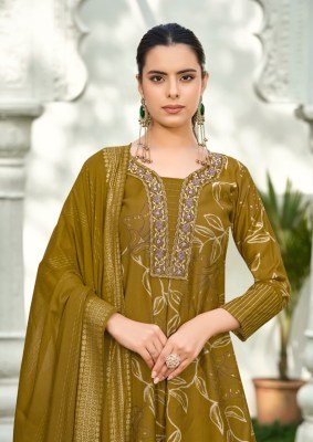 KARISSA HARLEEN 3-Piece Straight Cut Kurti Pant Dupatta with Foil Print kurti pant with dupatta Catalogs