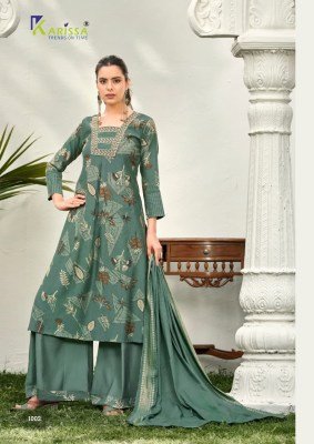 KARISSA HARLEEN 3-Piece Straight Cut Kurti Pant Dupatta with Foil Print kurti pant with dupatta Catalogs