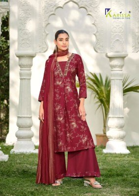 KARISSA HARLEEN 3-Piece Straight Cut Kurti Pant Dupatta with Foil Print kurti pant with dupatta Catalogs