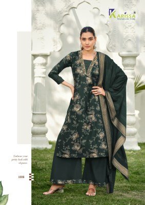 KARISSA HARLEEN 3-Piece Straight Cut Kurti Pant Dupatta with Foil Print kurti pant with dupatta Catalogs