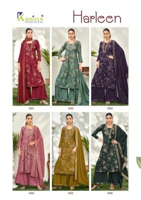 KARISSA HARLEEN 3-Piece Straight Cut Kurti Pant Dupatta with Foil Print kurti pant with dupatta Catalogs