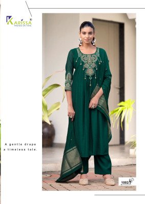 KARISSA SUPRIYA Premium Viscose Coral Silk 3-Piece Suit  kurti pant with dupatta Catalogs
