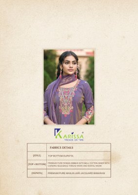 Karissa Aarohi 4Pcs Premium Heavy Viscose Simmar Catalogue Wholesale Rate  readymade suit catalogs