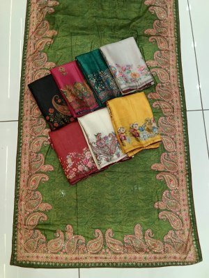 KASHVI CREATION KRISHNA – Chocolate Digital Print with Swarovski Work sarees catalogs