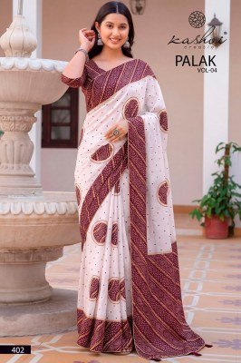 KASHVI CREATION PALAK Dull Moss 8-Piece Ethnic Wear Collection sarees catalogs