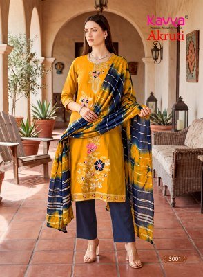 KAVYA AKRUTI Vol-3 Roman Silk Straight Kurti Pant Dupatta kurti pant with dupatta Catalogs