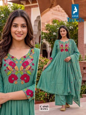 KAVYA D.No. 6945 3-Piece Plazzo Suit with Dupatta 