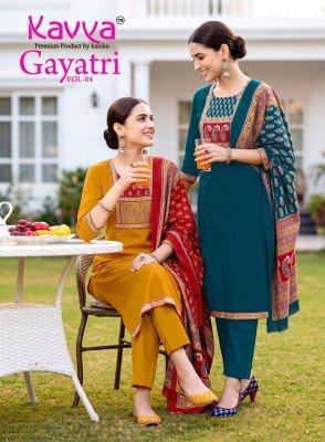 KAVYA GAYATRI Vol. 4 Straight Cut Suit with Pocket Pants and Dupatta wholesale catalogs