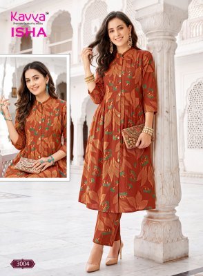KAVYA ISHA VOL. 3 Vatican Printed Cord Set with Pleated Top and Pants co ord set catalogs