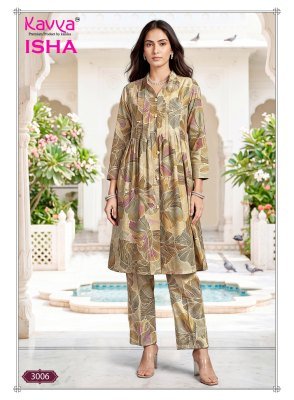 KAVYA ISHA VOL. 3 Vatican Printed Cord Set with Pleated Top and Pants co ord set catalogs