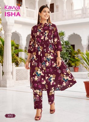 KAVYA ISHA VOL. 3 Vatican Printed Cord Set with Pleated Top and Pants co ord set catalogs