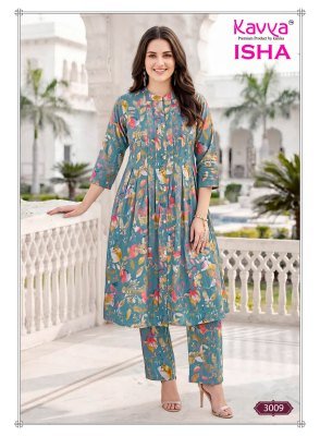 KAVYA ISHA VOL. 3 Vatican Printed Cord Set with Pleated Top and Pants co ord set catalogs