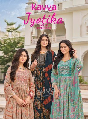 KAVYA JYOTIKA Vol-41 Umbrella Cut Capsule Foil Print Kurti Pant Dupatta Set wholesale catalogs