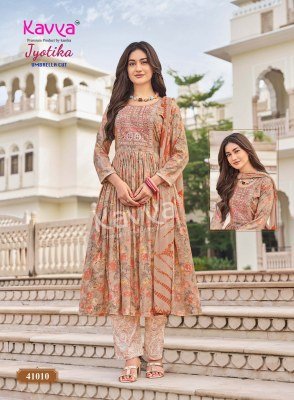 KAVYA JYOTIKA Vol-41 Umbrella Cut Capsule Foil Print Kurti Pant Dupatta Set kurti pant with dupatta Catalogs
