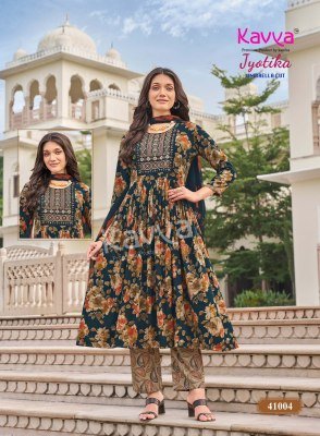 KAVYA JYOTIKA Vol-41 Umbrella Cut Capsule Foil Print Kurti Pant Dupatta Set kurti pant with dupatta Catalogs
