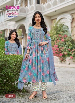KAVYA JYOTIKA Vol. 44 – Capsule Foil Print Umbrella Cut Suit with  Dupatta kurti pant with dupatta Catalogs