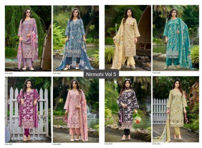 KAVYA KALA NIRMOHI Vol-5 Lawn Cotton Embroidery Dress Material dress material catalogs