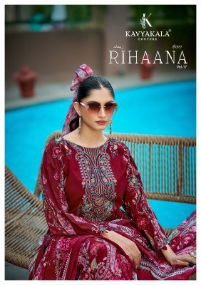 KAVYA KALA RIHAANA Vol-17 Designer Lawn Cotton Embroidery Dress Material wholesale catalogs
