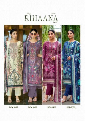 KAVYA KALA RIHAANA Vol-17 Designer Lawn Cotton Embroidery Dress Material dress material catalogs