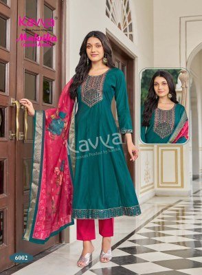 KAVYA MALVIKA Vol-6 Roman Silk Anarkali Kurti Pant Dupatta kurti pant with dupatta Catalogs
