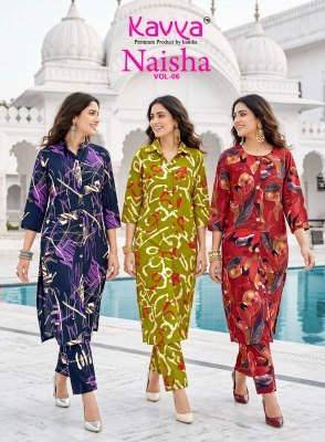 KAVYA NAISHA Vol-6 Cord Set Egyptian Rayon Stitched Top and Pant with Pocket 