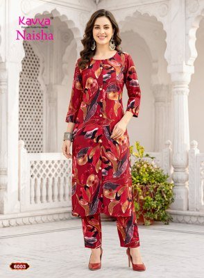 KAVYA NAISHA Vol-6 Cord Set Egyptian Rayon Stitched Top and Pant with Pocket co ord set catalogs