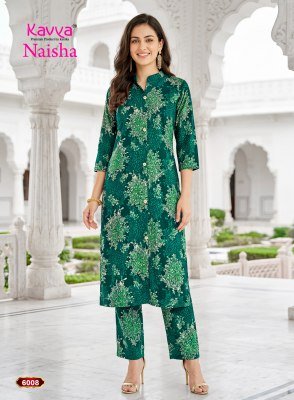 KAVYA NAISHA Vol-6 Cord Set Egyptian Rayon Stitched Top and Pant with Pocket co ord set catalogs