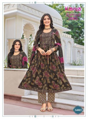 KAVYA ZEENAT Vol-34 Nayra Cut Capsule Foil Print 3-Piece Suit with Dupatta kurti pant with dupatta Catalogs